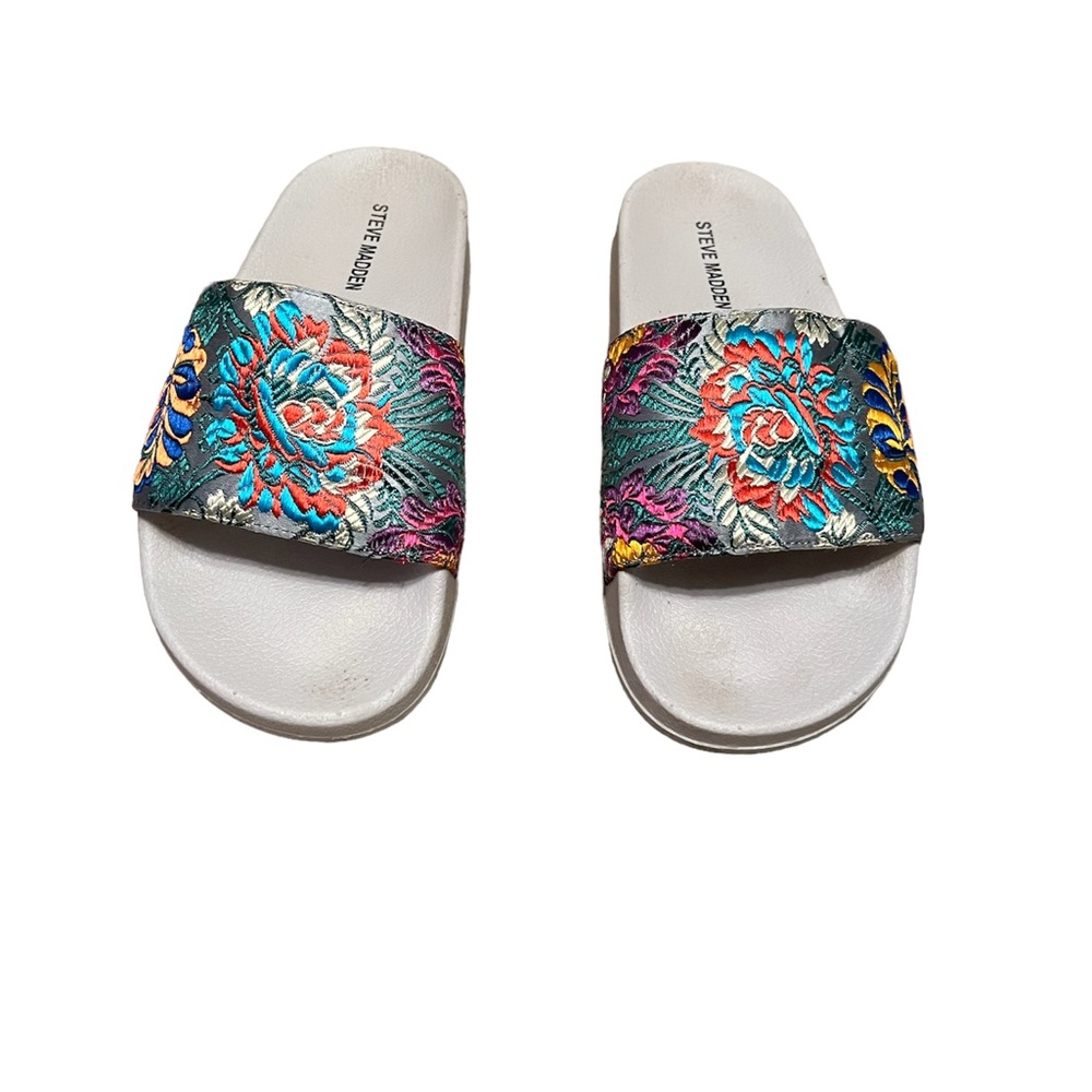 Steve Madden Women's Embroidered Slide Sandals - Multicolor
